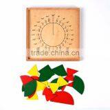 Wooden Math Toy Montessori Circular Math Fraction Division Teaching Aids thumbnail-1