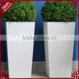 Wholesale Elegant White Resin Wicker Decorative Indoor Plant Pots thumbnail-2