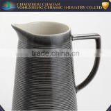 Cheap Black Glazed Stoneware Beer Pitcher With Stripe for Sale thumbnail-2