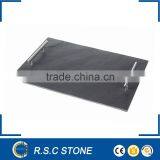 Rectangular Slate Tray With Metal Handle thumbnail-1