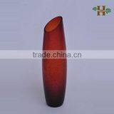 Cylinder Slanted Crackle Glass Vase Tall Glass Vase thumbnail-2