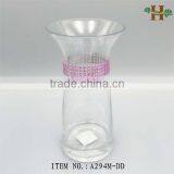 Rhinestone Clear Flower Shaped Glass Vase thumbnail-2