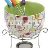 Enamel Cast Iron Fondue Set thumbnail-1