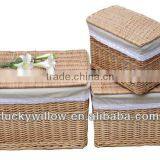 3/s Rectangle Willow Storage Boxes With Removable Lids&lining thumbnail-1