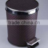 Printed Plastic Trash Can Stainless Steel Pedal Rubbish Bin Household Garbage Can thumbnail-2