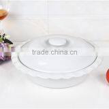 Ceramic White Porcelain Round Baking Dish thumbnail-5