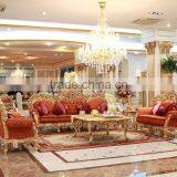 Luxuious Antique Solid Wood Italian Rococo Elegant Gold Color European Style French King Size Bedroom thumbnail-3