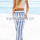 Anchor Stripe Pants Soft Linen Stripe Print Pants for Women LC7368 thumbnail-2