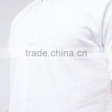 Custom Chest Logo Short Sleeve Button Placket Men's 100% Organic Cotton Breathable Pique 200g Casual White Blank Polo Shirt thumbnail-3