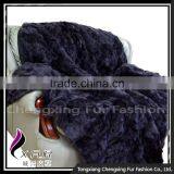 CX-D-03A Fur Throw Rex Rabbit Fur Royal Fluffy Blanket Genuine Fur Blanket thumbnail-5
