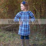 Hot Selling Children Clothes Frock Design Plaid 100% Cotton Fancy Kids Summer Dress thumbnail-4