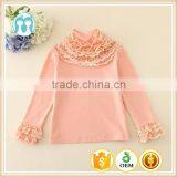 Pink Candy Color Korean Kids Long Sleeve Undershirt Wholesale/ Cotton Undershirts for Kids thumbnail-1