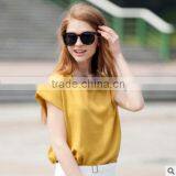 F20039B Short Sleeve Chiffon Shirt Lapel Design Women t Shirt thumbnail-1