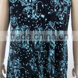 Modern Style Latest Chiffon Tops Mature Ladies Sample Blouse With Flower Print thumbnail-2