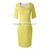 Fashion Vintage Short Sleeve Elegant Floral Lace Cocktail Party Dresses For Women thumbnail-4