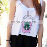 Customized Summer Fashion Girls Loose Crop Top 2016 thumbnail-1