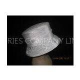 Light Weight Sunday Ladieswhite Church Hats Bowler , Fabric Covered For Nomal Day thumbnail-1