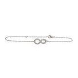 7.5 inch 925 Sterling Silver Infinity Symbol Bracelet With Zircon For Gift , Rho Plated & Lead Free