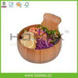 Natural Attractive Kitchenware Tools/Bamboo Round Dark Salad Bowls/HOMEX-FSC/SGS/FDA/LFGB/BSCI thumbnail-1