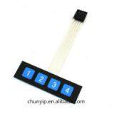 4 Blue Key Matrix Membrane Switch Plastic Keypad