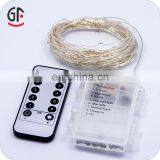 Dimmable Remote Controlled Battery Powered Copper Wire Lights Holiday Decorative Timer thumbnail-2
