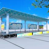 For Workshops Painting Steel Structure Glass Canopy