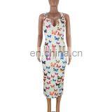 LAITE D2114 2020 New Arrivals Ladies Butterflies Printed Dress Women Summer Casual Dresses thumbnail-6