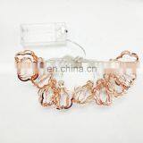 Holiday Decoration Christmas Led Light Metal Flower Shaped String Lights Golden Fairy Lights For Party Bedroom thumbnail-5