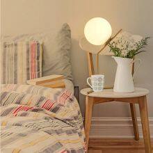 Table Lamp 220v Modern Gold Glass Ball Table Lamps Led Desk Lamp Frosted Glass Table Lamps for Studying Bedroom Bedside Dining thumbnail-5
