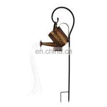 Good Selling Outdoor Shower Kettle Water Lamp Wrought Iron Solar Hollow Shower Lamp