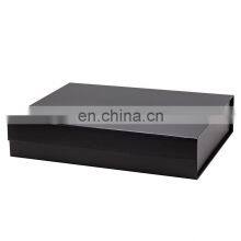 Custom Ribbon Bow a4 Shallow Black Laminated Presentation Gift Box With Magnetic Lid thumbnail-2