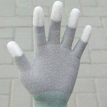 BA 13G Nylon Mixed Carbon Fiber Knitted ESD Gloves With Finger PU Dipped thumbnail-2