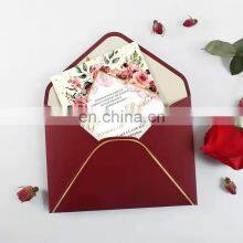 Custom Logo Gold Foiling Custom Handmade Wedding Invitation Card Designs