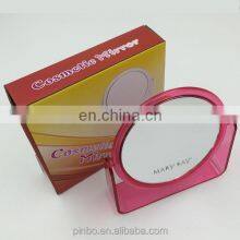 Custom Foldable Double Sides Plastic Cosmetic Standing Table Makeup Mirror thumbnail-2