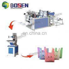 Biodegradable Cloth Patch Carry Paper Polythene Garbage T-Shirt Shopping Plastic Bag Making Machine Price thumbnail-3