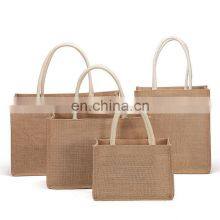 High Quality Reusable Grocery Bags Shopping Bags Customized Printing Jute Tote Bags With Inner Lamination
