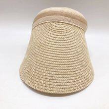 Fisherman Sun Visor Hat Uv Protection Empty Top Straw Hat Women's Beach Sun Visor