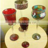 Tea Light Glass Mosaic Candle Holder Goblets for Wedding Decoration