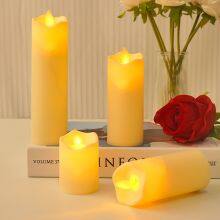 LED Wave-Shaped Electronic Candle Rechargeable for Wedding Halloween Ambiance Decor