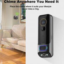 OEM Home Security Electronic Talking Doorbell WIFI Dual Lens Camera Doorbell 3MP 2MP Dual Camera Door Bell With Storage Chime thumbnail-5