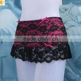 Europe Fuschia Hot Mini Skirt Panty | Pink Black String Bikini thumbnail-2