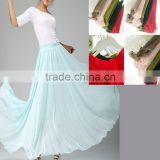 wholesale customized aqua blue long chiffon maxi skirt, evening prom party evening all lined tutu dress, feminine long petticoat