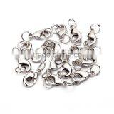 Nice 10mm Rhodium Plated Jewelry Lobster Claw Clasp Findings With 2pcs 5mm Open Jump Rings 20pcs per Bag for Jewelery Making thumbnail-1