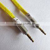 Wholesales DC3.5mm Flat Braid Metal Audio Cable