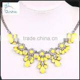 Woman Fashion Bubble Gold Chain Yellow Bib Statement Chain Necklace thumbnail-1