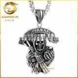 wholesale hiphop jewelry for boys men black color stainless steel animal skull pendant