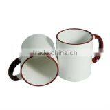 Factory Wholesale Sublimation Mug Handle & Rim Color Mug