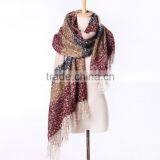 2015 New Hot Selling Peacock Feather Pattern Printed Square Paris Yarn Scarf thumbnail-1