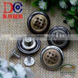 Fashion Button Rubber Core Denim Metal Jeans Button Shank Button With Pierced and Grid Logo thumbnail-3