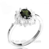 online wholesale green touramaline ring in 925 sterling silver